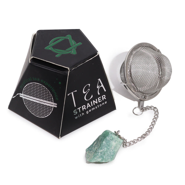 Green Aventurine Raw Crystal Gemstone Tea Strainer