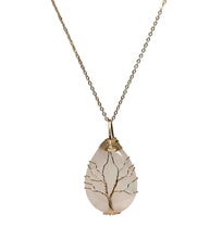 Rose Quartz Gold Plated Wrapped Healing Crystal Necklace